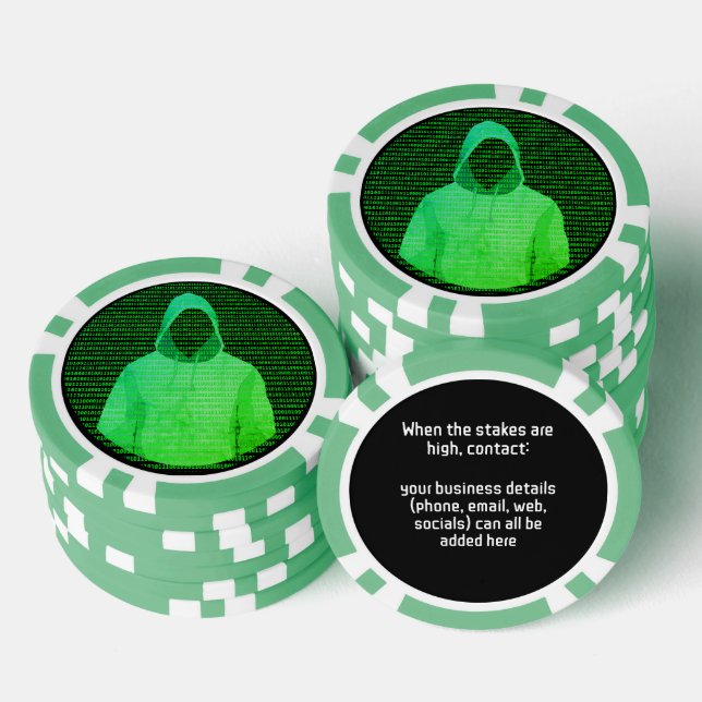 Cybersecurity - a High Stakes Business - Custom Poker Chips (Stack)