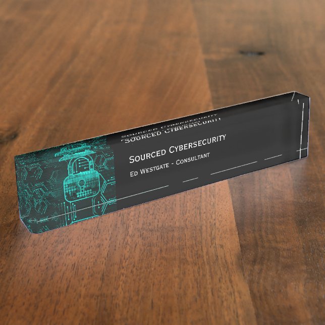 Cybersecurity Consultant Office Desk Name Plate (Side)