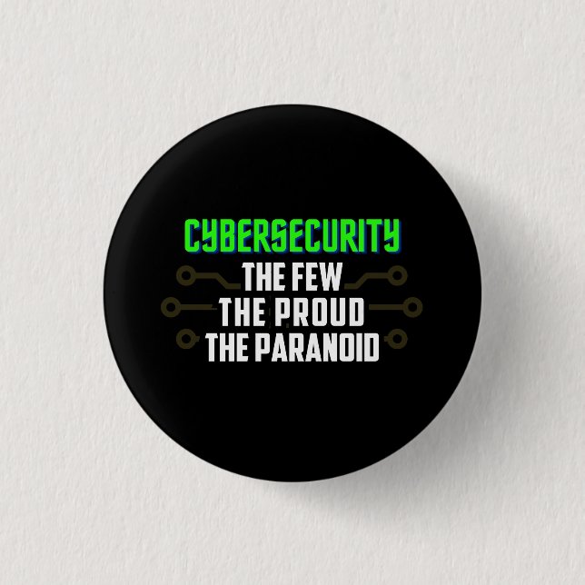 cybersecurity, hacker 1 inch round button (Front)