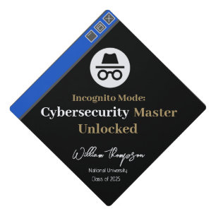 Cybersecurity IT Incognito Mode Computer Tech  Graduation Cap Topper