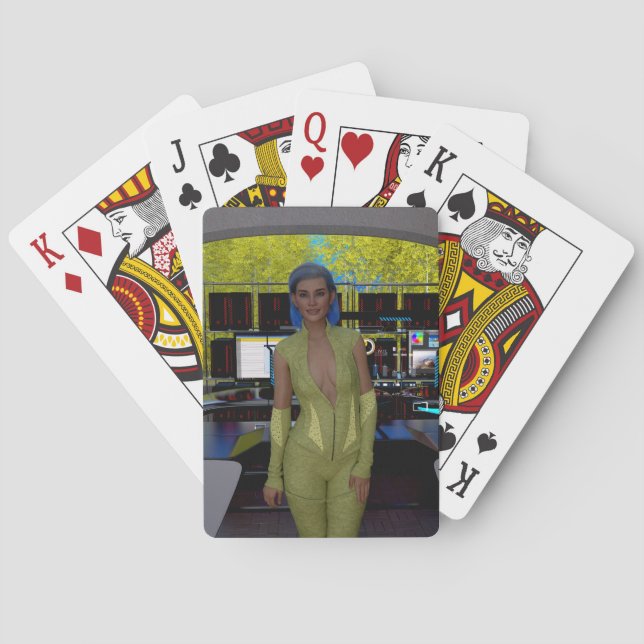 Cybersecurity Specialist Maria Rossi Scarlett seri Playing Cards (Back)