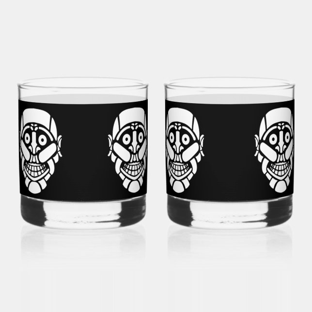 Cybersmily Cyberpunk logo whiskey glass (Front)