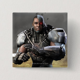 Cyborg 2 Inch Square Button