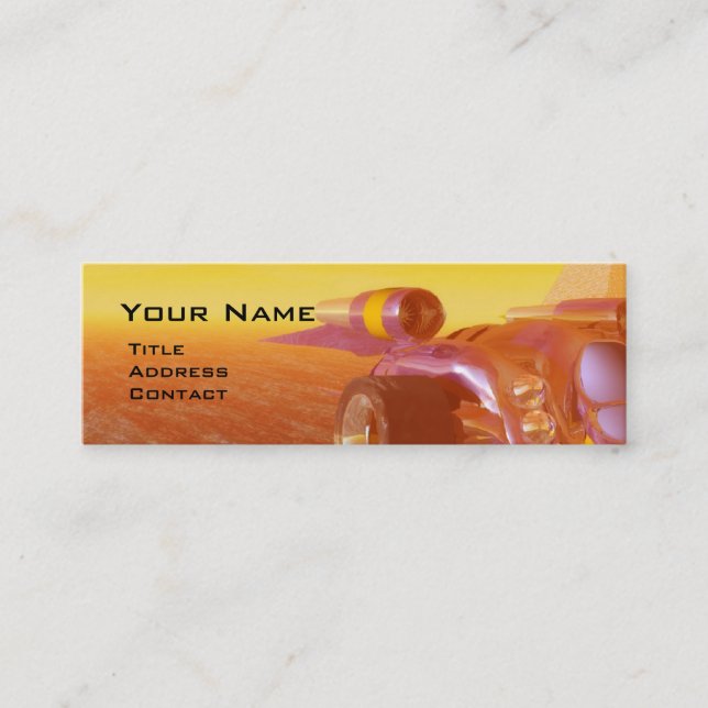 CYBORG ARES IN DESERT OF HYPERION Science Fiction Mini Business Card (Front)