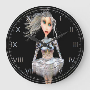 Cyborg Ballerina Large Clock