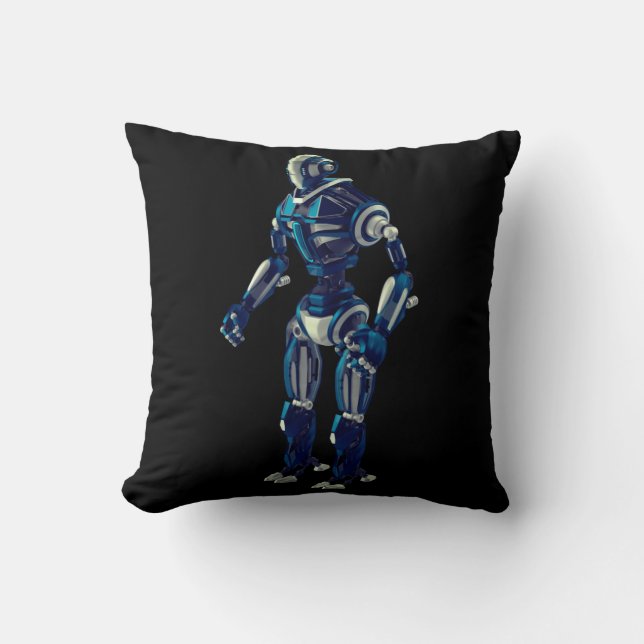 Cyborg Evolution Throw Pillow (Front)