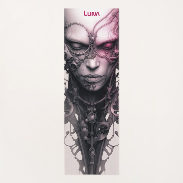Cyborg Girl Fantastic artsy Yoga Mat (Front)