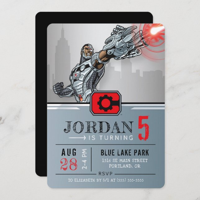 Cyborg | Happy Birthday Invitation (Front/Back)