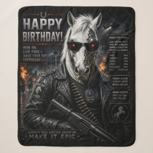 Cyborg horse blanket/cyborg horse home sherpa blanket