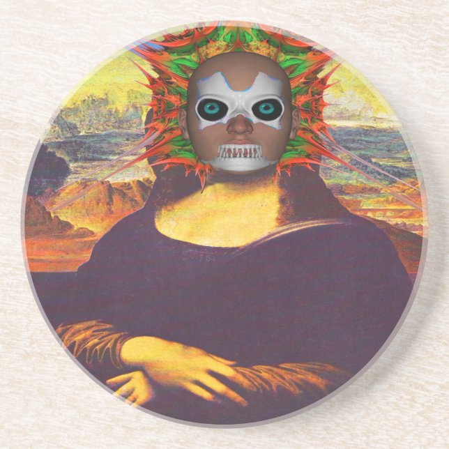 Cyborg Mona Lisa Coaster (Front)