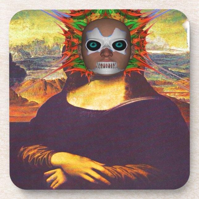 Cyborg Mona Lisa Coaster (Front)