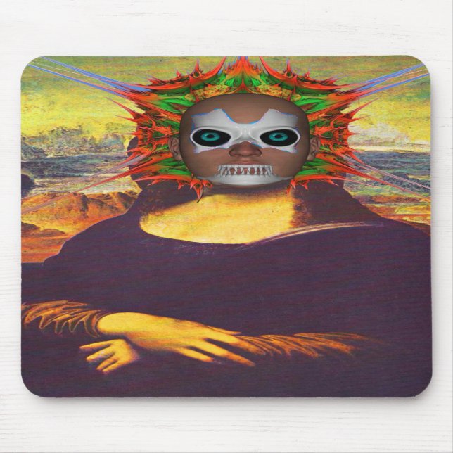 Cyborg Mona Lisa Mouse Pad (Front)