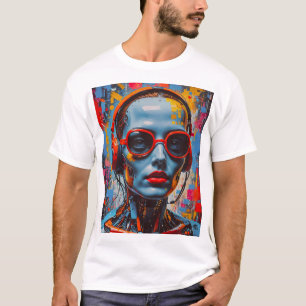 Cyborg Muse with Neon Vision T-Shirt