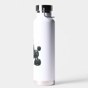 Cyborg Poodle Robot Peace Sign Water Bottle