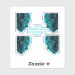 CYBORG ROBOTIC HEAD Sticker<br><div class="desc">Close-up side view of a Cyborg's head. On the back is the same,  slightly zoomed out and text: "BEWARE TOMORROW'S WORD IS CLOSER THAN YOU THINK!" 
Note: Text can be changed</div>