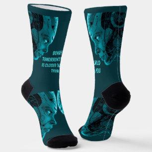 CYBORG ROBOTIC HEADCrew Socks