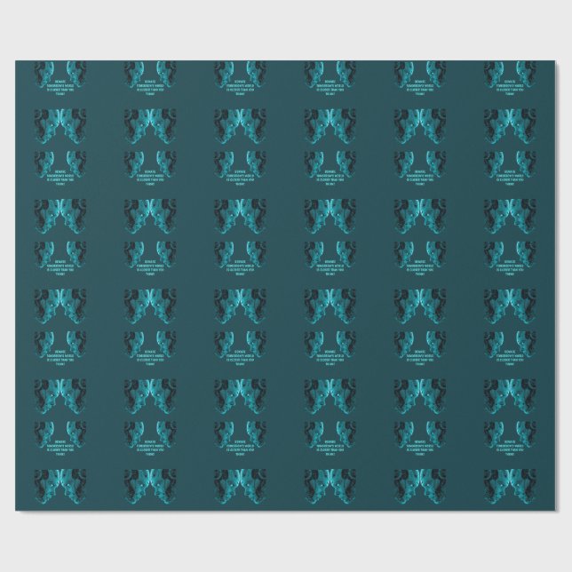 CYBORG ROBOTIC HEADCrew Socks Wrapping Paper (Flat)