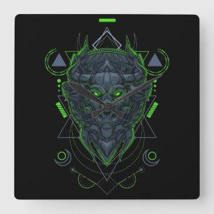 Cyborg Square Wall Clock
