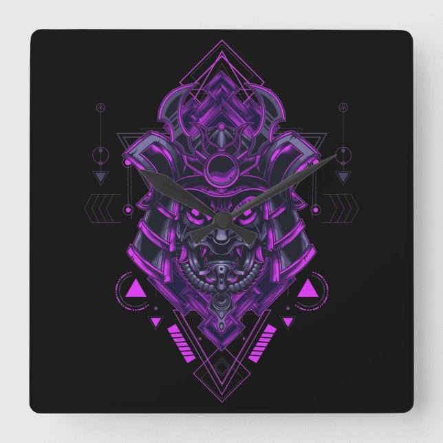 Cyborg Square Wall Clock (Front)