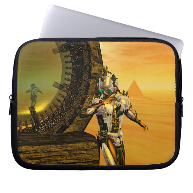 CYBORG TITAN,DESERT HYPERION Science Fiction Scifi Laptop Sleeve (Front)