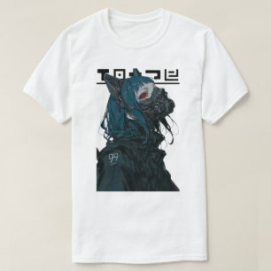 Cyborg Vaporwave Cool Gas Mask Girl T-Shirt