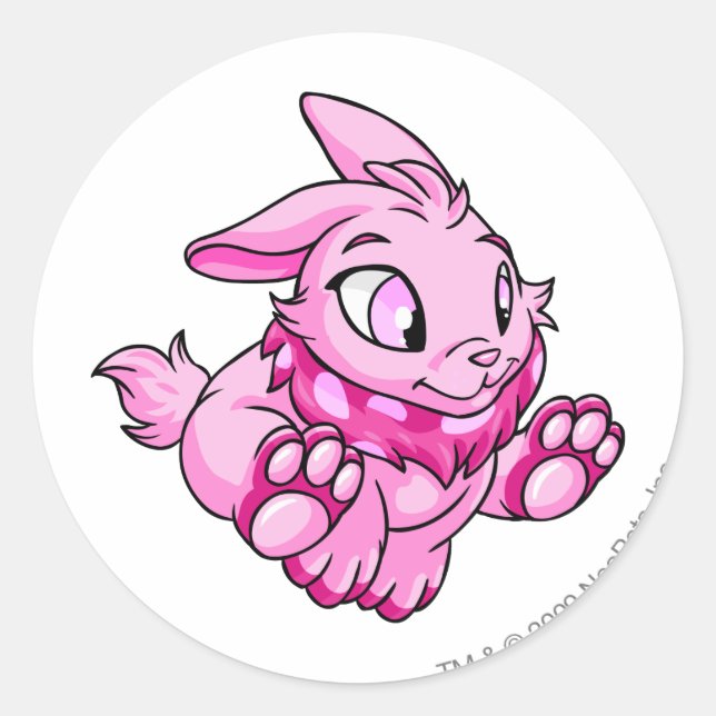 Cybunny Pink Classic Round Sticker (Front)