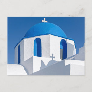Cyclades Greek Church Dome Postcard