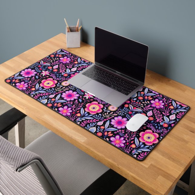 Cyclamen Floral Pattern Desk Mat (Office 2)