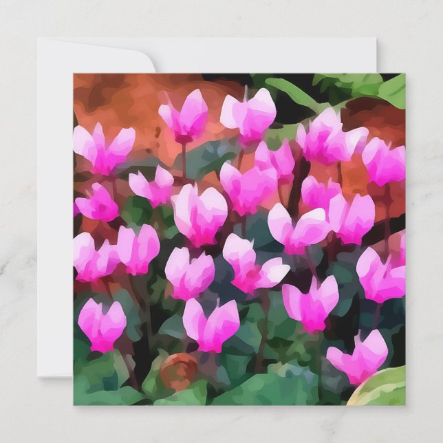Cyclamen Flowers Invitation (Front)