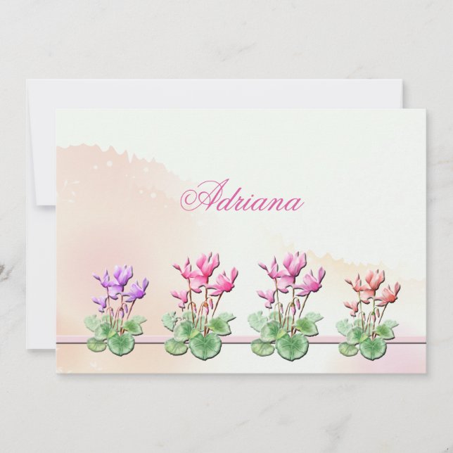 Cyclamen Plants Notecard (Front)
