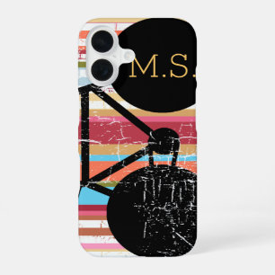 Cycle . black-bike & stripes personalized iPhone 16 case