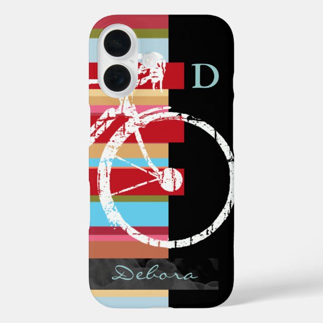 cycle/cycling & stripes personalized Case-Mate iPhone case (Back)