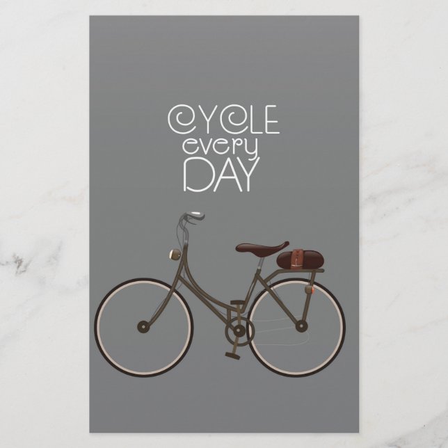 Cycle every day. stationery (Front)