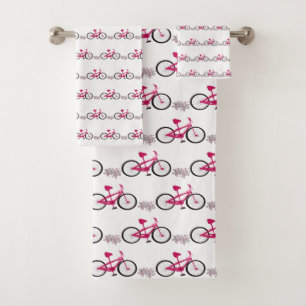 Cycle For a Cure Pink Bicycles Bath Towel Set