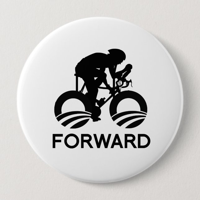 CYCLE FORWARD WITH OBAMA - -.png 4 Inch Round Button (Front)