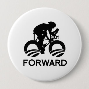 CYCLE FORWARD WITH OBAMA - -.png 4 Inch Round Button