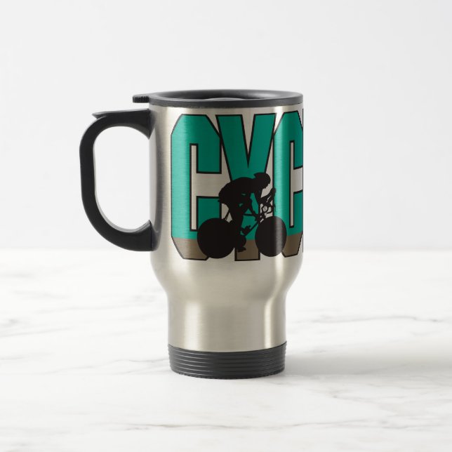 Cycle - Mountain Biking Travel Mug (Left)