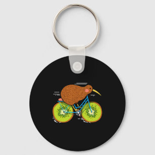 Cycle New Zealand Funny Kiwi On A Bicycle Design I Keychain