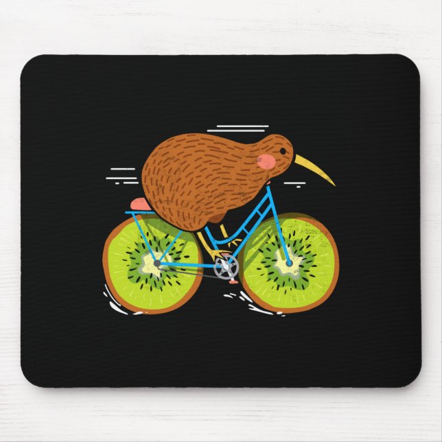 Cycle New Zealand Funny Kiwi On A Bicycle Design I Mouse Pad (Front)