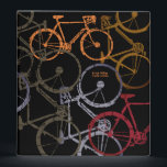 Cycle Notes Cool Bicycles Binder<br><div class="desc">This black color binder features a pattern design of overlapped bicycles of different colors,  with template to personalize with your own name and title.</div>