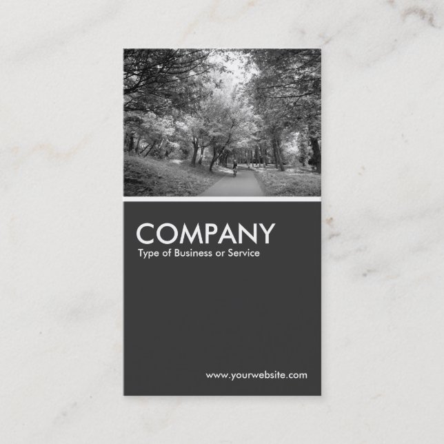 Cycle Path B&W - 80pc Grey Business Card (Front)