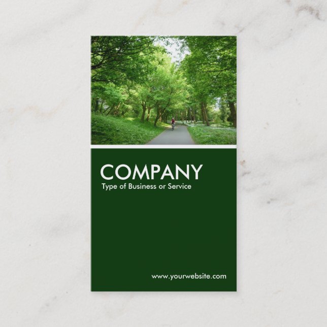Cycle Path - Dark Green Business Card (Front)