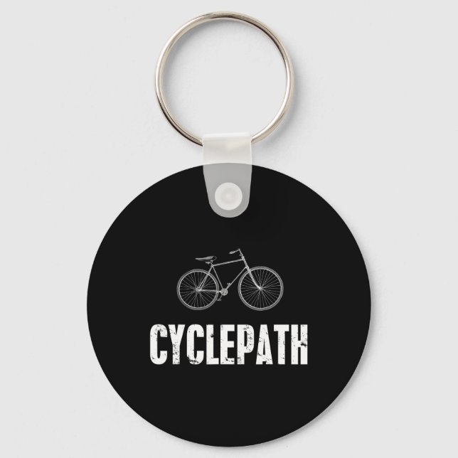 Cycle-path Funny Cycling Mountain Biking Cyclists  Keychain (Front)