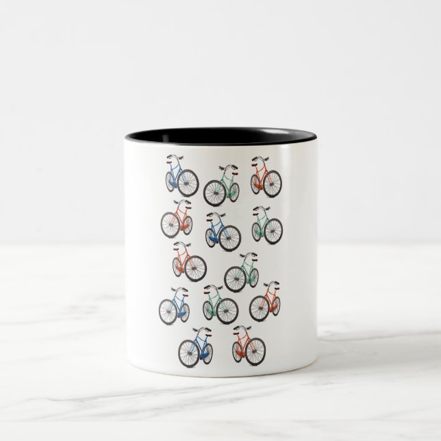Cycle pattern Two-Tone coffee mug (Center)
