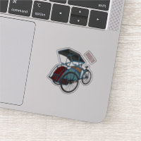 Cycle rickshaw cartoon illustration