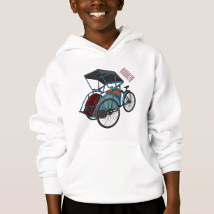 Cycle rickshaw cartoon illustration