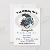 Cycle rickshaw cartoon illustration