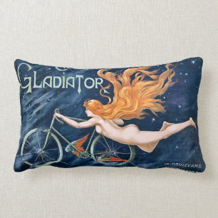 Cycles Gladiator by Georges Massias Vintage Lumbar Pillow