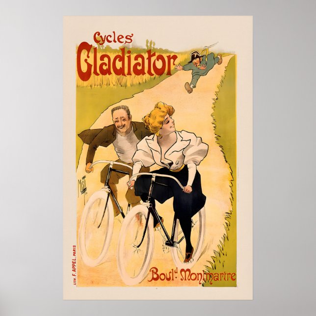 Cycles Gladiator Vintage Bicycle Poster (Front)