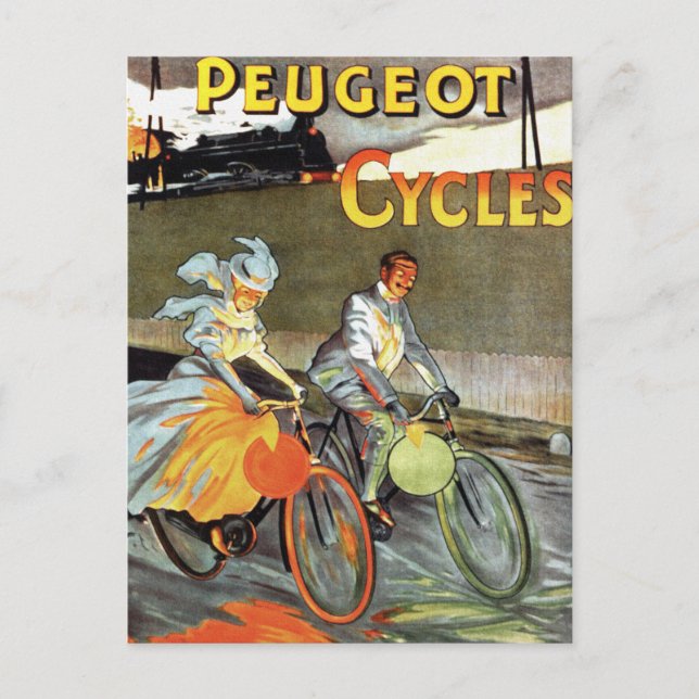 Cycles Peugeot Vintage Bicycle Art Postcard (Front)